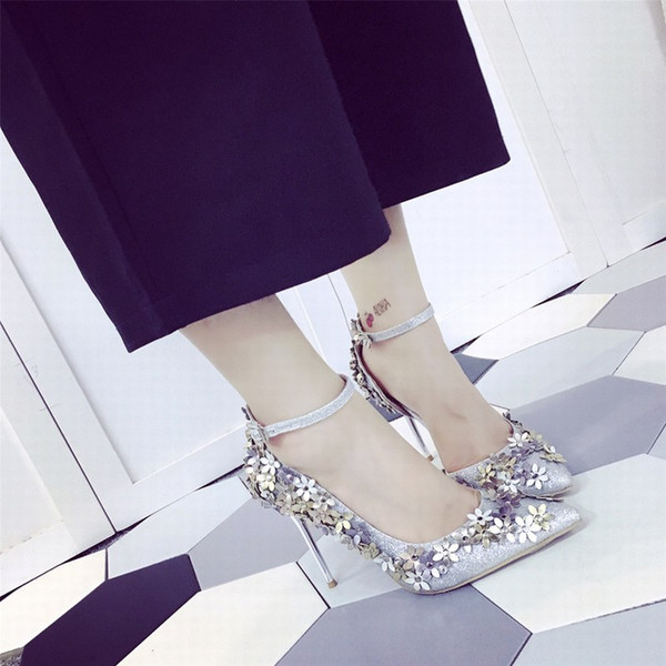 New Style Women Wedding Shoes High Heels Bridal shoes Silver/gold wedding party Shoes QDX40