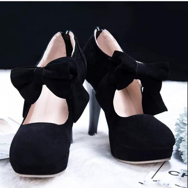 Hot Sale Black Round Toe Bowtie Hollow Stiletto Heel Women's Boots On Sale Boots Women's Boots Wedding Shoes