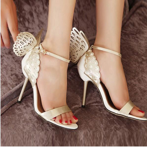 2019 designer shoes Three-dimensional fantasy Sophia Webster Butterfly high-heeled shoe Women Pumps Peep Toe spell color Sandals