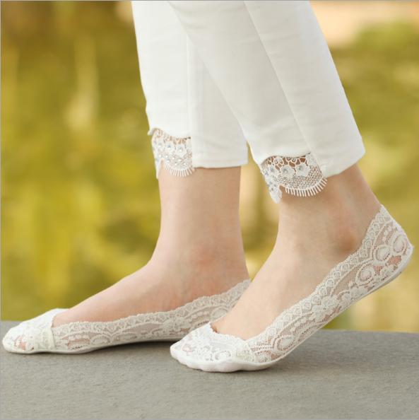 Cheap Sale Lace Wedding Sock Shoes Bridal Socks Home Casual Dance Shoes For Wedding Activity Socks Bridal Boat Socks Spring Wholesale