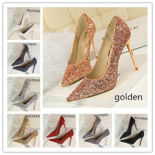 2018 Fashion 8 Colors Wedding Shoes Women's High Heels Shoes Classic Chinese Woman Party Shoes