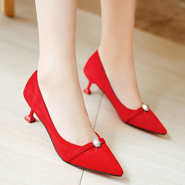 pointed end New high heels bridal shoes dress shoes wedding shoes women Special occasion party shoe