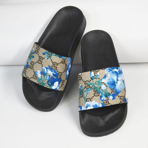 Women Sandals Designer Wedding Shoes print Luxury Slide Summer Fashion Wide Flat Sandals Slipper Free Shipping