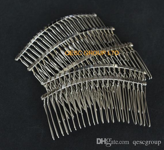 8cm Metal wire comb/hair band for sinamay fascinator/wedding accessories,50pcs/lot,silver color