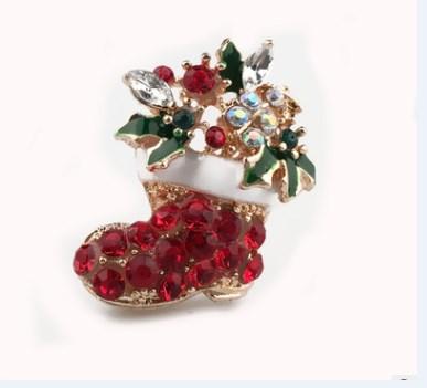 Cheap Cute New Coming Sparkling Christmas Brooch Crystal Cute Christmas Gifts Christmas Decoration Other bridal accessorie