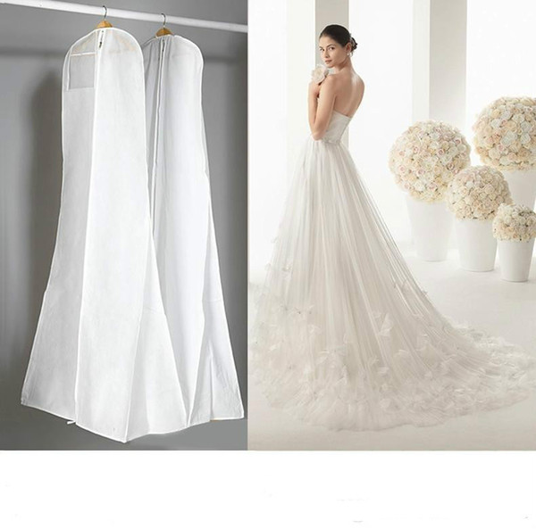 New All White No Logo Cheapest Wedding Dress Gown Bag Garment Cover Travel Storage Dust Covers Bridal Accessories For Bride Free Shipping