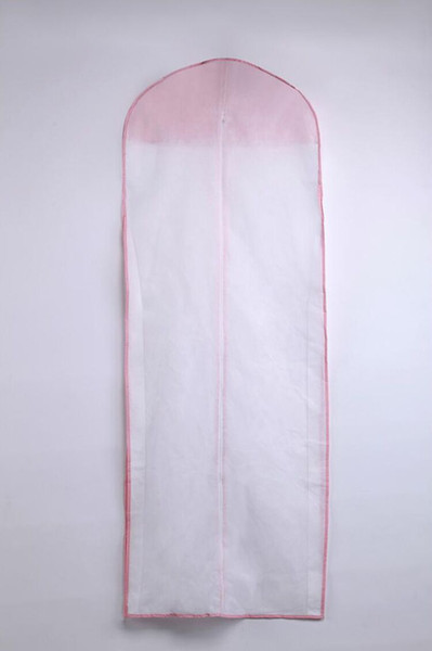 Free Shipping No Logo Wedding Dress Bag Garment Cover Travel Storage Dust Cover 155cm Long No Signage In Stock White Pink Wedding Accessory