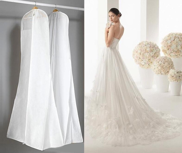 Big 180cm Wedding Dress Gown Bags High Quality White Dust Bag Long Garment Cover Travel Storage Dust Covers Hot Sale