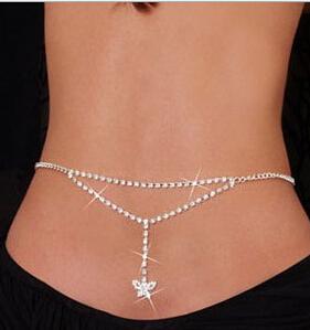 Cheapest !! Only 5.99 !! Free Shipping In Stock Bridal Bride Waist Chain Bling Crystal Wedding Accessory Korean Waist Belly Chain Beach QM