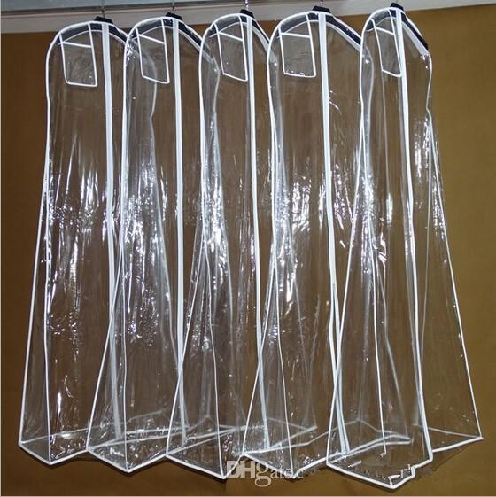 Transparent 180cm Wedding Dress Gown Bags High Quality White Dust Cover Bag Long Garment Cover Travel Storage Dust Covers Hot