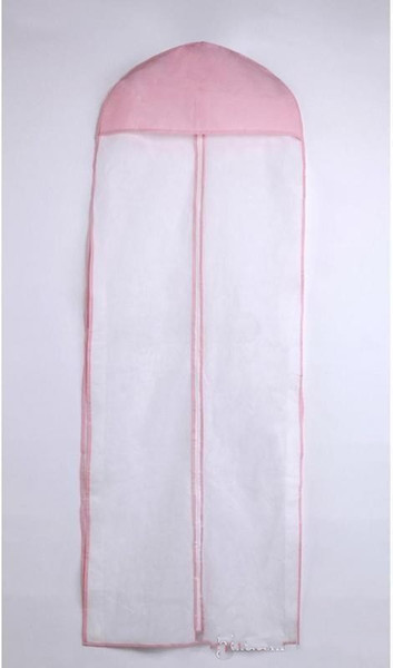 Free Shipping No Logo Wedding Dress Bag Garment Cover Travel Storage Dust Cover 155cm Long No Signage In Stock White Pink Wedding Accessory