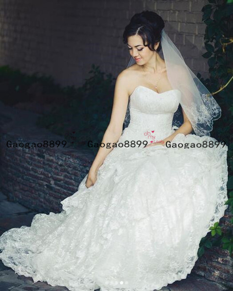 Vintage A-Line princess wedding dresses tired Skirts full lace Chic plus size counrty garden sexy sweetheart bridal wedding gowns