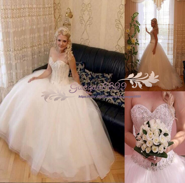 Gorgeous Plus Size A-Line Wedding Dresses Beads crystal Sash Country garden Bridal Gowns sweep train plus size Bride Dress Custom made