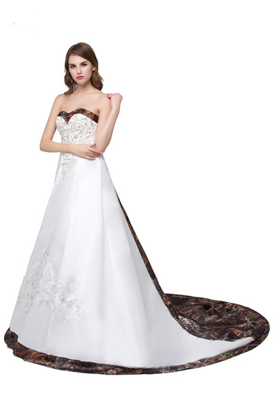 Camo wedding dresses Satin elegant lace up country wedding dress robe de mariée vestidos wedding dress