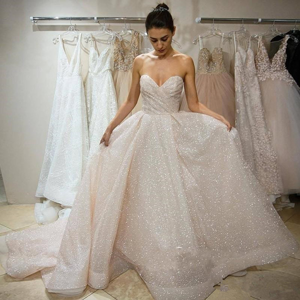 Sequin Luxury Wedding Dresses Sweetheart Sparkly Women Wedding Gowns bride dress Custom Made Vestido De Novia 