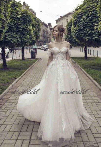 Bohemian Wedding Dresses Lace Vintage off shoulder Bridal Gowns Sexy Zip Backless Open Floor Length Lace Long Wedding Gowns New Listing