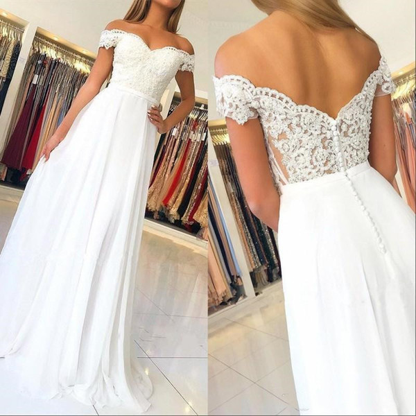 Elegant Off Shoulder With Buttons Bridal Wedding Gowns Sleeveless Plus Size Custom Made Vestidos De Festa