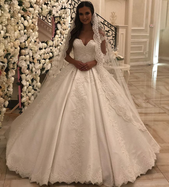 New Arrival Wedding Dresses Formal Vintage A Line Sweetheart Appliques Floor Length Bride Wedding Gowns Maternity Gowns