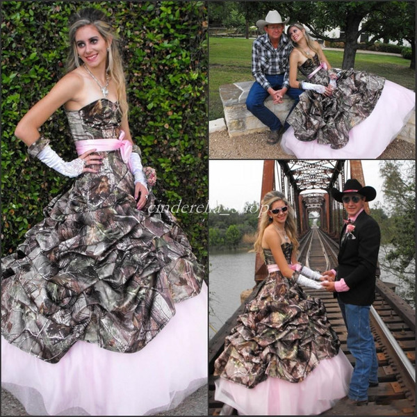 Camo Wedding Dresses Sweet Heart Backless Sweep Train Draped Sash Bow Country Garden Bridal Gowns Vestidos De Novia Customized