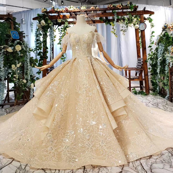 2022summer boho wedding dresses sweetheart neck off the shoulder short sleeve backless sequin Cascading Ruffles satin wedding dresses new