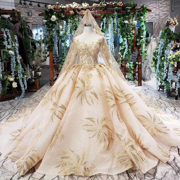 2022Latest Saudi Arabia Wedding Dresses Long Tulle Sleeve Backless Lace Up Back Sequins Crystal Applique Illusion O Neck Bridal Gowns New