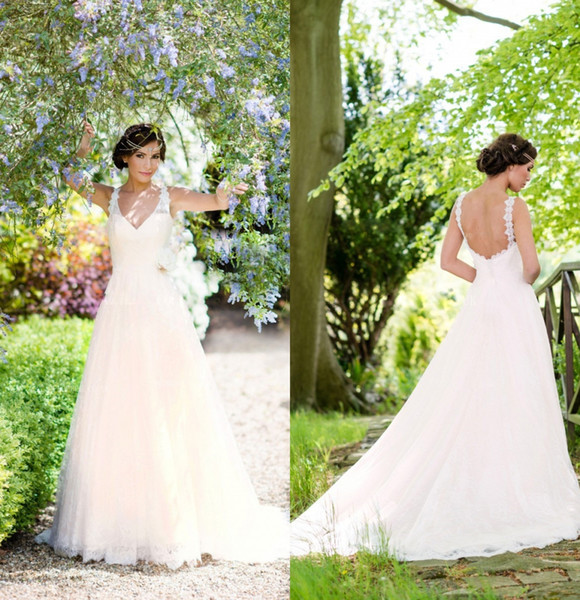 Fancy Lace Wedding Dresses New Arrival Sweetheart Sleeveless Backless Sweep Train Stunning Lace Wedding Gowns