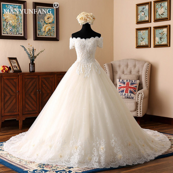 Real Pictures New Style Luxury Ball Gown Wedding Dress Beading Lace Appliques Bridal Gown Crystal Custom Made Fashionable Bridal Gowns