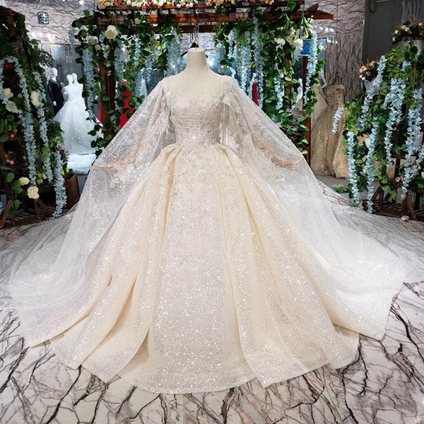 2022Latest Bohemian Wedding Dresses Sleeveless Backless Lace Up Back Long Lace Shawl Strapless Sequins Applique Pattern Bridal Gowns Beach