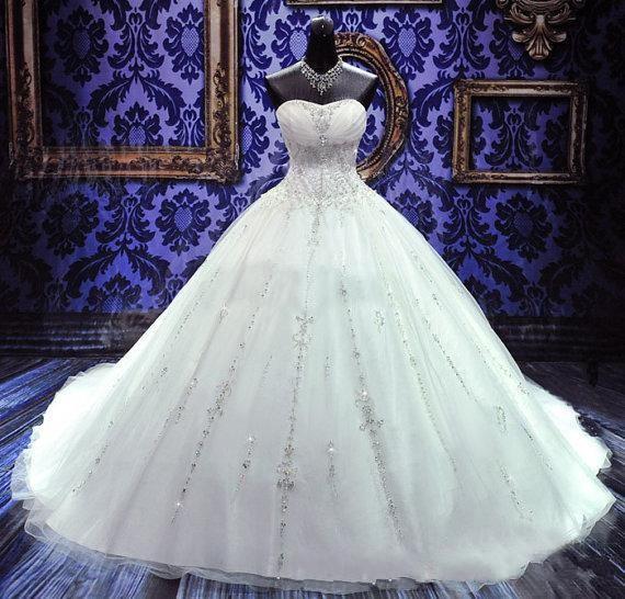 Hot Selling Ball Gown Wedding Dresses Sweetheart Handmade Ruffles Organza Sweep Train Beaded Sequins Sleeveless Lace-up Bridal Gowns