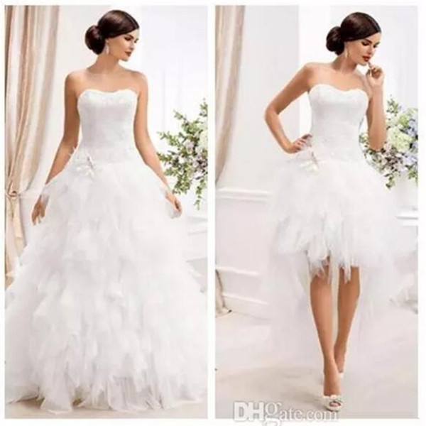 Elegant Sweetheart Ball Gown Wedding Dresses with Detachable Skirt 2 IN 1 Tulle Plus Size Tier Train Country Garden Bridal Wedding Gowns