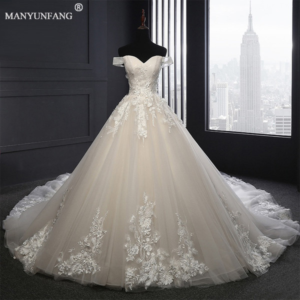 Vestido De Noiva Hot Sale High Quality Wedding Dresses Ball Gown Sweetheart Appliques Beaded Lace-up Chapel Train Luxury Bridal Gown