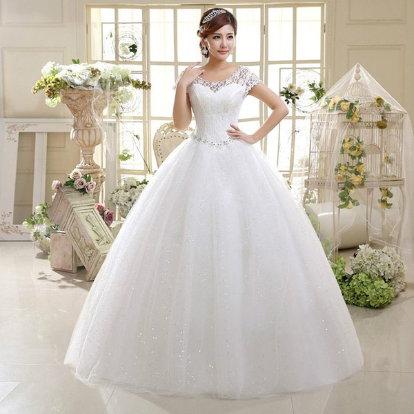 Shanghai Story Double Shoulder Floor Length Bridal Gown Wedding Dress