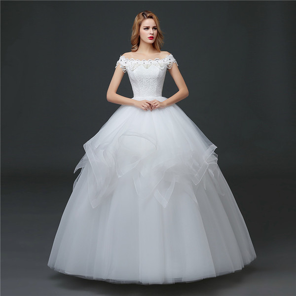 Shanghai Story Off The Shoulder Ball Gown Wedding Dress Pearls For Bridal 2017