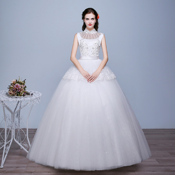 Shanghai Story Bateau Beaded Sexy Bow Wedding Dress maternity wedding dress Plus Size Bride Ball Gown Wedding Dress gowns Lace