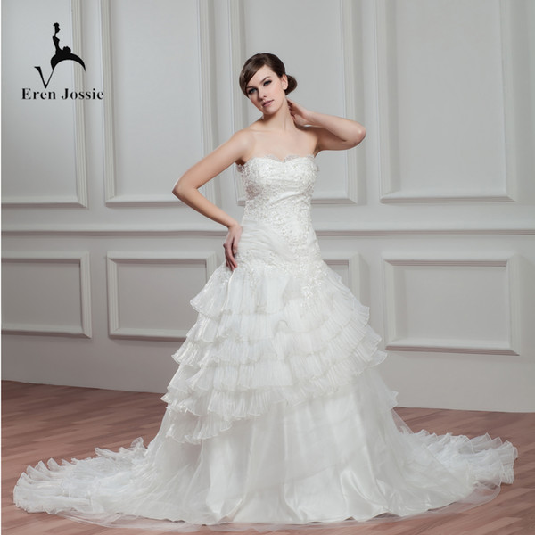 Eren Jossie Fashion Court Train Luxury Wedding Dress New Arrival European American Favorite