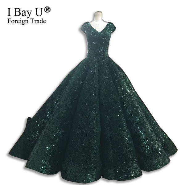 New Design Dark Green Red Luxury Wedding Dresses Real Photo Sequined Fashion High-end Vintage Bridal Gown