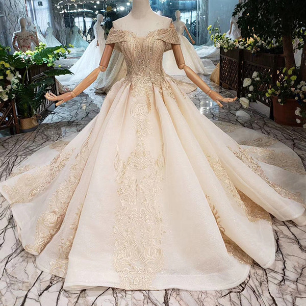 2022Newest Design Lebanon Wedding Dresses Short Sleeve Sexy Sweetheart Neck Wedding Gowns Lace Up Back Capped Beaded Garden Bridal Gowns