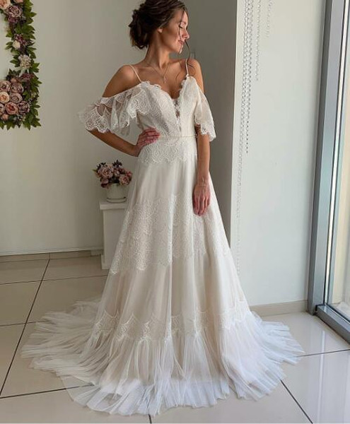 Spring Vintage Wedding Dress for Maternity Bridal Gowns Vestido De Noiva Strqpless French Lace Wedding gowns