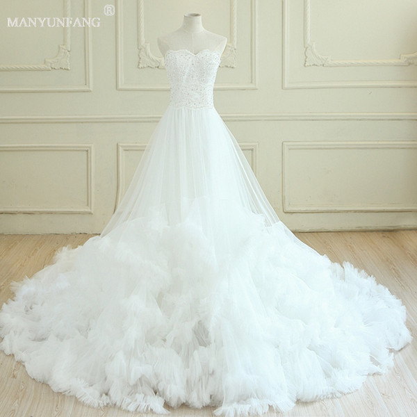 Empire Wedding Dresses Detachable Spaghetti Embellished Tulle Skirt Sweetheart Neckline Romantic Royal Train Sexy Wedding Dresses