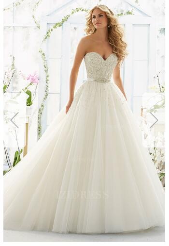 Ball Gown Strapless Sweetheart Court Train Tulle Wedding Dressa18