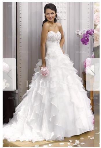 Ball Gown Strapless Sweetheart Court Train Organzaa1