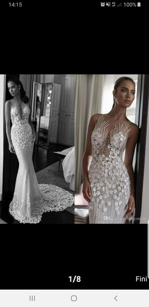 New Luxury Modest Mermaid Wedding Dresses 3D Flowers Full Lace Appliqued Beads Bridal Gowns Sweep Train Wedding Dresses