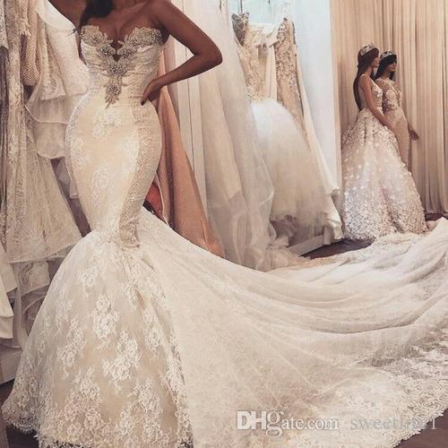 Sexy Mermaid Sweetheart Wedding Dresses Lace Bridal Gown Bohemian African Plus Size Bride Dress robes de mariée