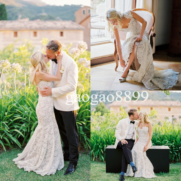 Champagne Wedding Dresses with Detachable Straps Mermaid Beach Bridal Gowns Sweetheart Backless Court Train Dress for Wedding Wear