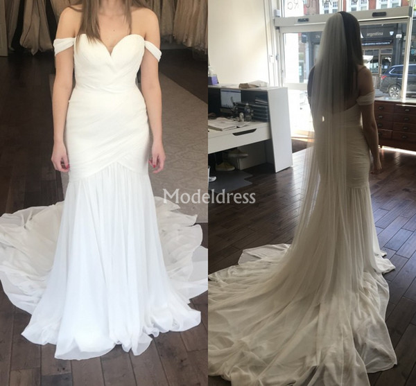 Elegant Mermaid Wedding Dresses Off Shoulder Backless Sweep Train Country Style Garden Bridal Gowns Gorgeous Castle Church Vestidoe De Noiva