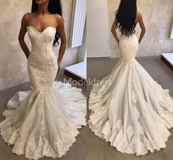 Arabric Lace Mermaid Wedding Dresses Off Shoulder Backless Sweep Train Castle Chapel Bridal Gowns Appliques Charming Vestidoe De Noiva
