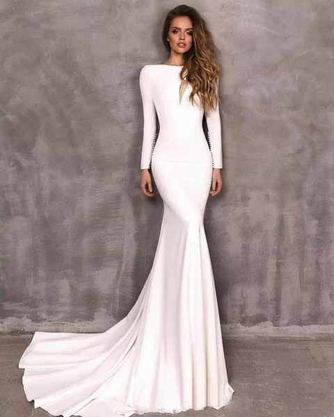 Vintage Berta Mermaid Wedding Dresses With Long Sleeve Backless Bridal Gowns vestidos de novia Wedding Dress Custom Made