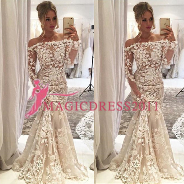 Luxury Boat Neck Wedding Dress Collection Nigerian Lace Styles Lace Adoration Long Sleeves Mermaid Bridal Gowns