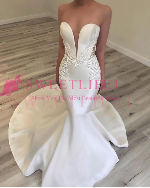 Gorgeous Sweetheart Neck Wedding Dresses Lace Appliques Zipper Back Mermaid Country Style Bridal Gown Custom Made