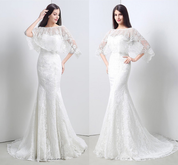 Elegant Dresses Sweetheart With Wrap Mermaid Lace Long Wedding Party Bride Dresses For Women Wedding Dresses HY4196